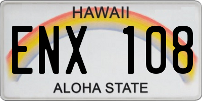 HI license plate ENX108