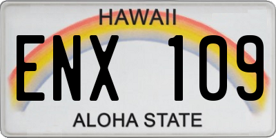 HI license plate ENX109