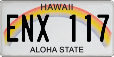 HI license plate ENX117