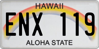 HI license plate ENX119