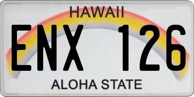 HI license plate ENX126