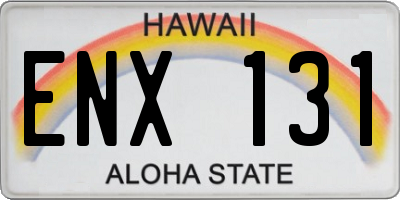 HI license plate ENX131