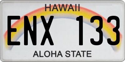 HI license plate ENX133