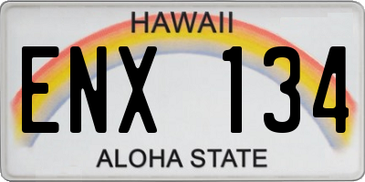 HI license plate ENX134