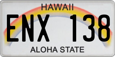 HI license plate ENX138