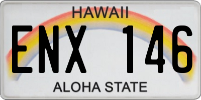 HI license plate ENX146