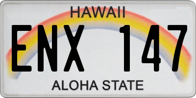 HI license plate ENX147