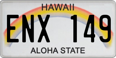 HI license plate ENX149