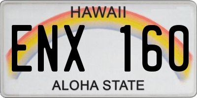 HI license plate ENX160
