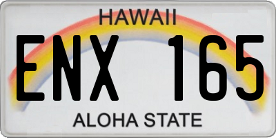 HI license plate ENX165