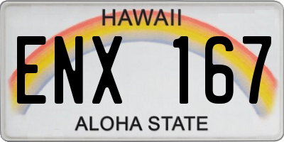 HI license plate ENX167