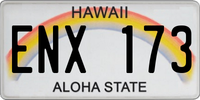 HI license plate ENX173