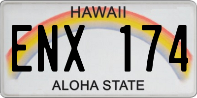 HI license plate ENX174