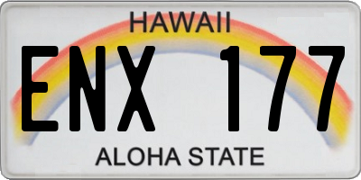 HI license plate ENX177