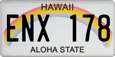 HI license plate ENX178