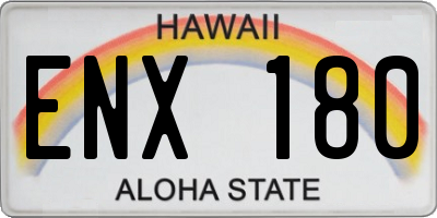 HI license plate ENX180