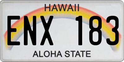 HI license plate ENX183