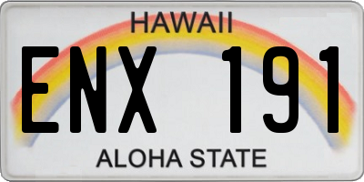 HI license plate ENX191