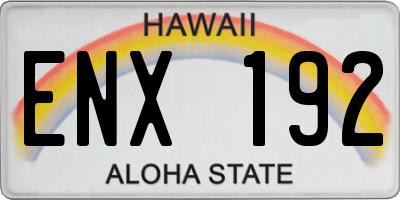 HI license plate ENX192