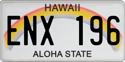 HI license plate ENX196