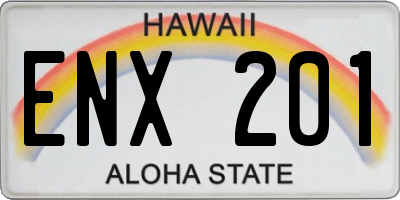 HI license plate ENX201