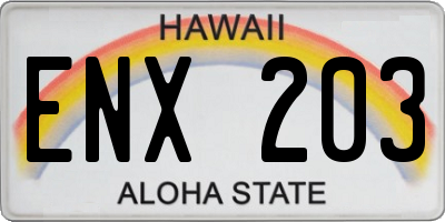 HI license plate ENX203