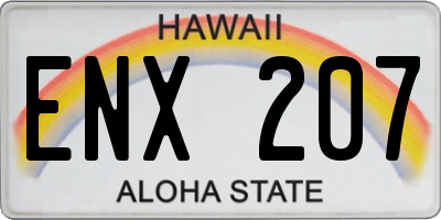 HI license plate ENX207