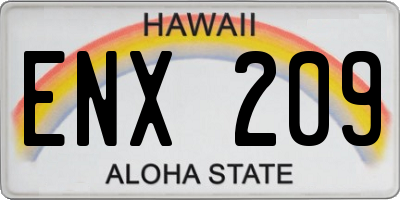 HI license plate ENX209