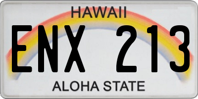HI license plate ENX213