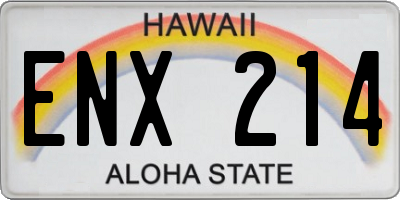 HI license plate ENX214