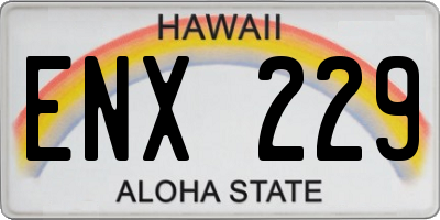 HI license plate ENX229
