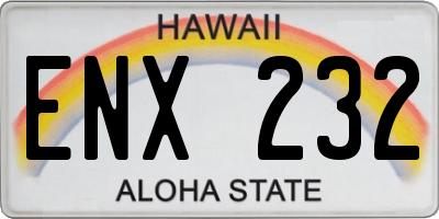 HI license plate ENX232
