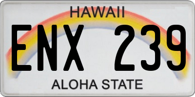 HI license plate ENX239