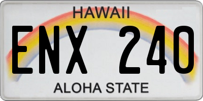 HI license plate ENX240