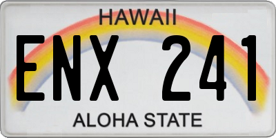 HI license plate ENX241