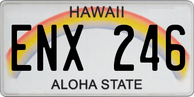 HI license plate ENX246