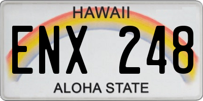 HI license plate ENX248