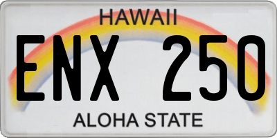 HI license plate ENX250