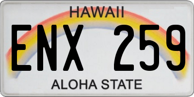HI license plate ENX259