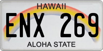 HI license plate ENX269