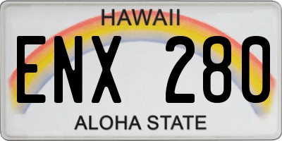HI license plate ENX280
