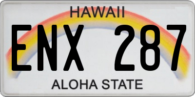 HI license plate ENX287