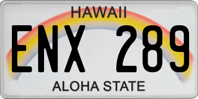 HI license plate ENX289
