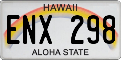 HI license plate ENX298