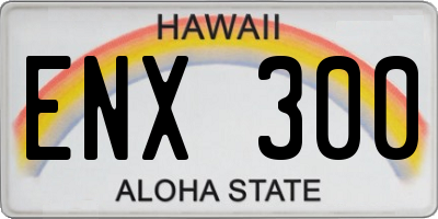 HI license plate ENX300