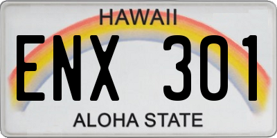 HI license plate ENX301