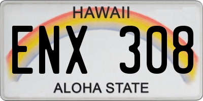 HI license plate ENX308