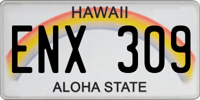 HI license plate ENX309