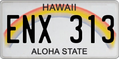 HI license plate ENX313