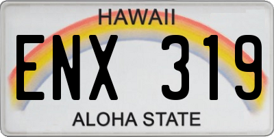 HI license plate ENX319